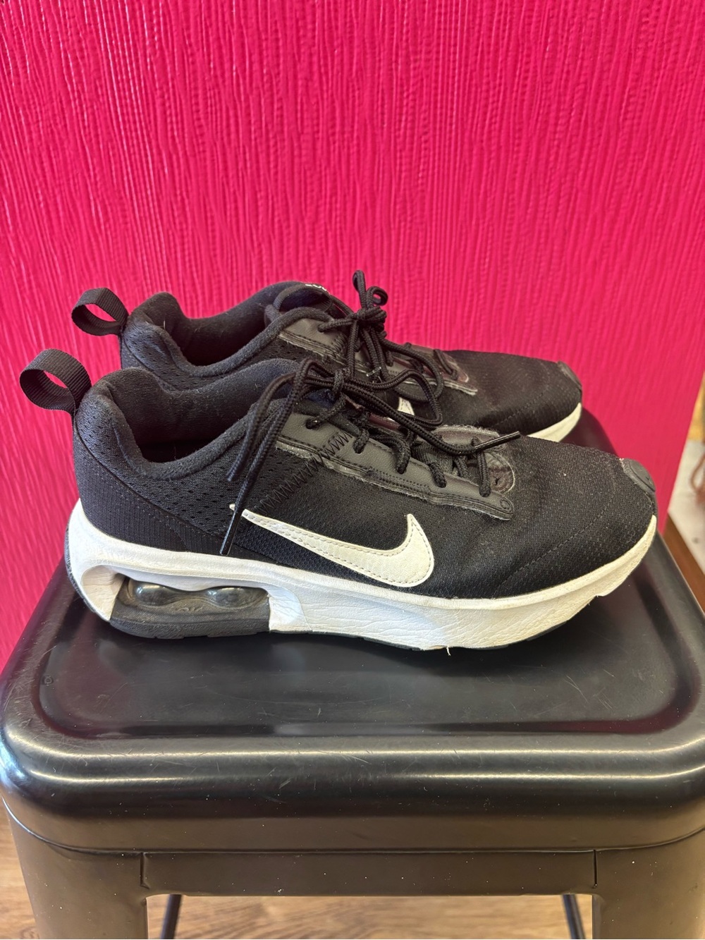 Nike Black and White Air-Cushioned Athletic Sneakers